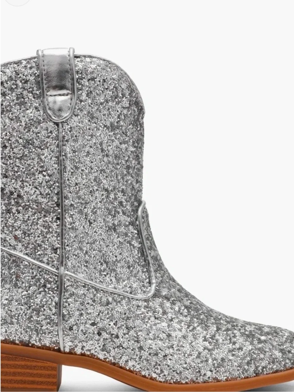NWT Dolce Vita Silver Linz Glitter Kids Western Boots